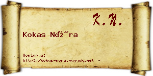 Kokas Nóra névjegykártya