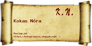 Kokas Nóra névjegykártya